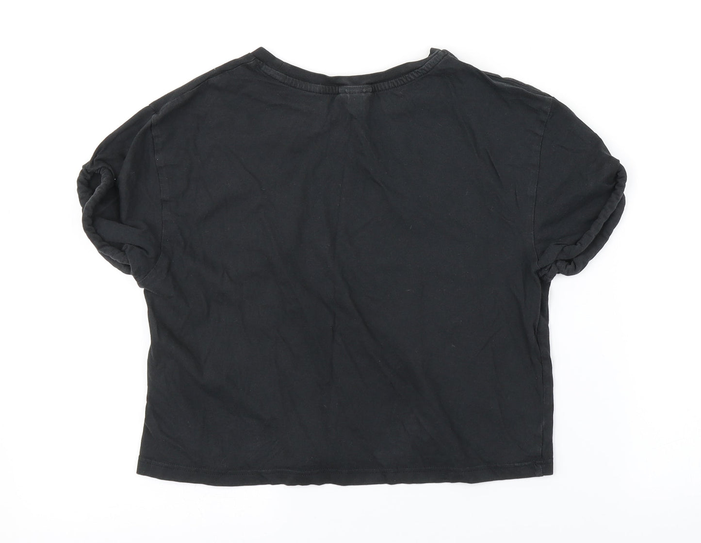 Womens UK Size 6 Topshop Grey Cropped T-Shirt
