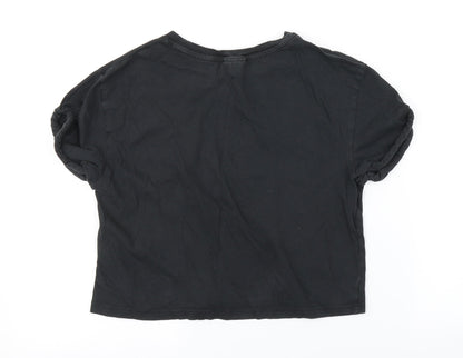 Womens UK Size 6 Topshop Grey Cropped T-Shirt