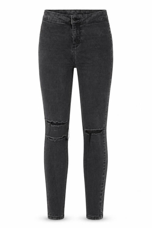 Front view of New Look women’s grey jegging jeans, size UK 6, 32-inch leg
