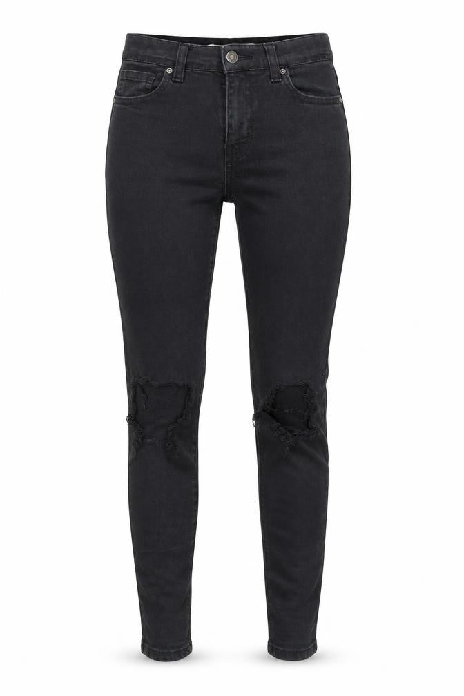 Front view of Topshop women’s blue skinny jeans, size UK 26, in, 30-inch leg