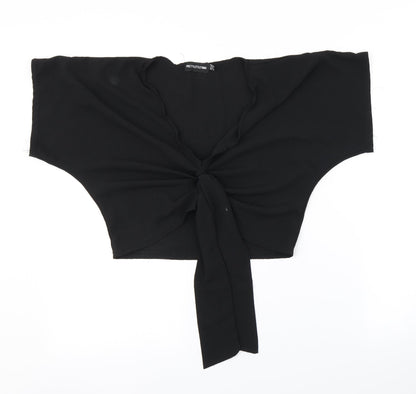 Womens UK Size 6 PRETTYLITTLETHING Black Cropped Blouse