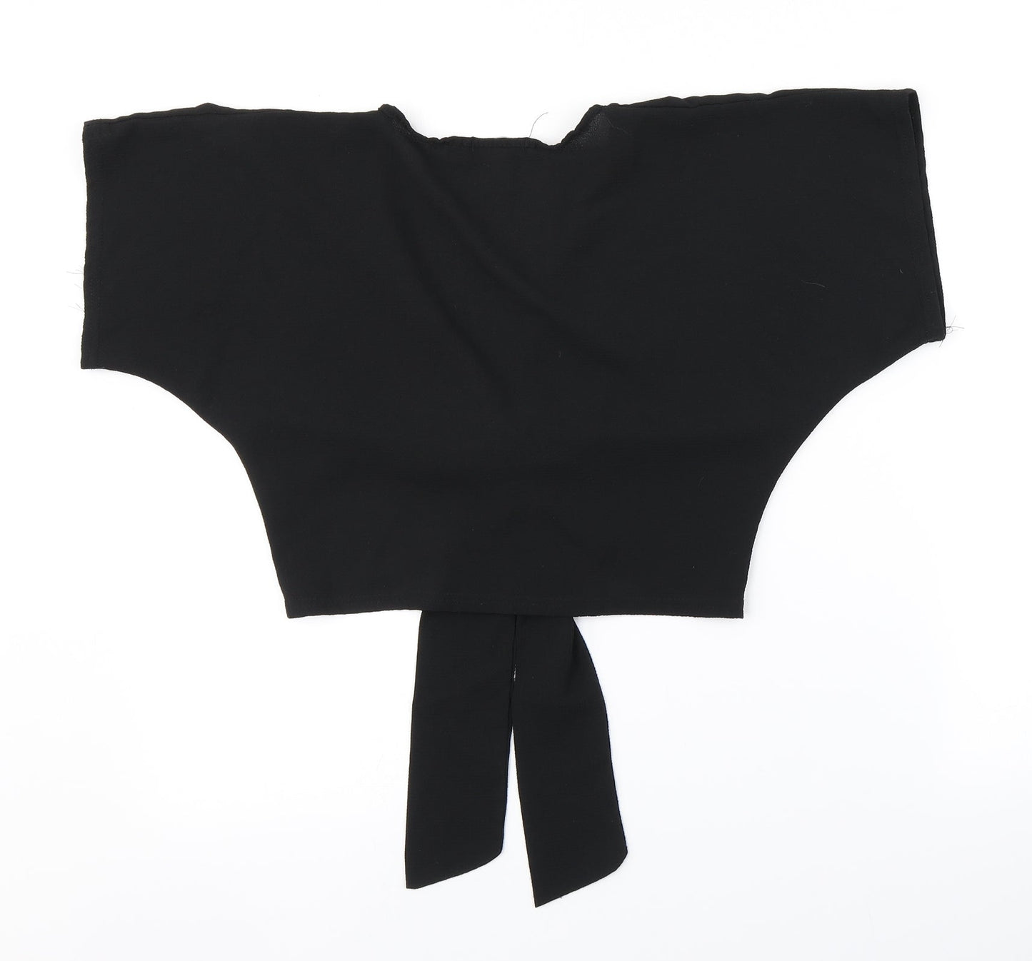 Womens UK Size 6 PRETTYLITTLETHING Black Cropped Blouse