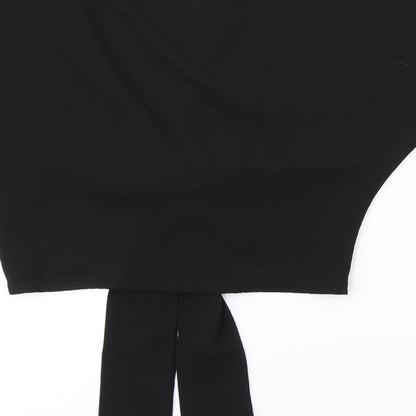 Womens UK Size 6 PRETTYLITTLETHING Black Cropped Blouse