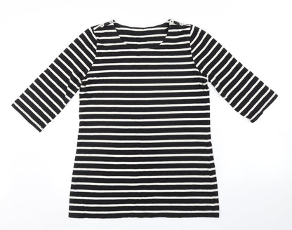 Womens UK Size  Preworn Black Basic T-Shirt