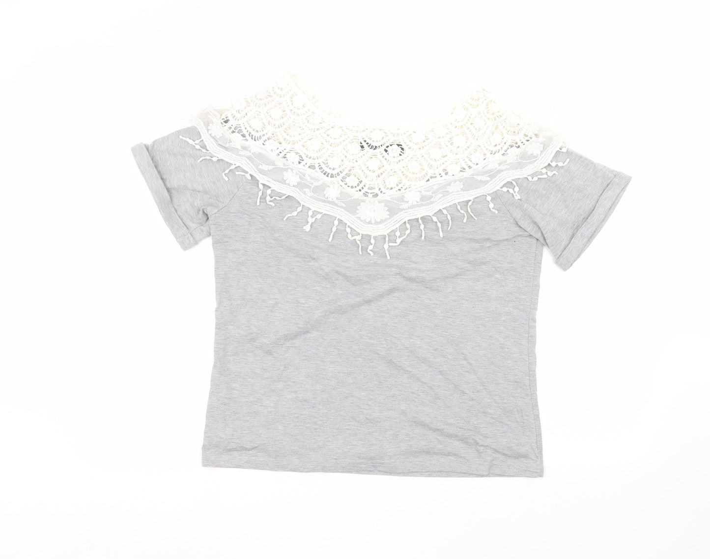 Womens UK Size M Zanzea Grey Basic T-Shirt