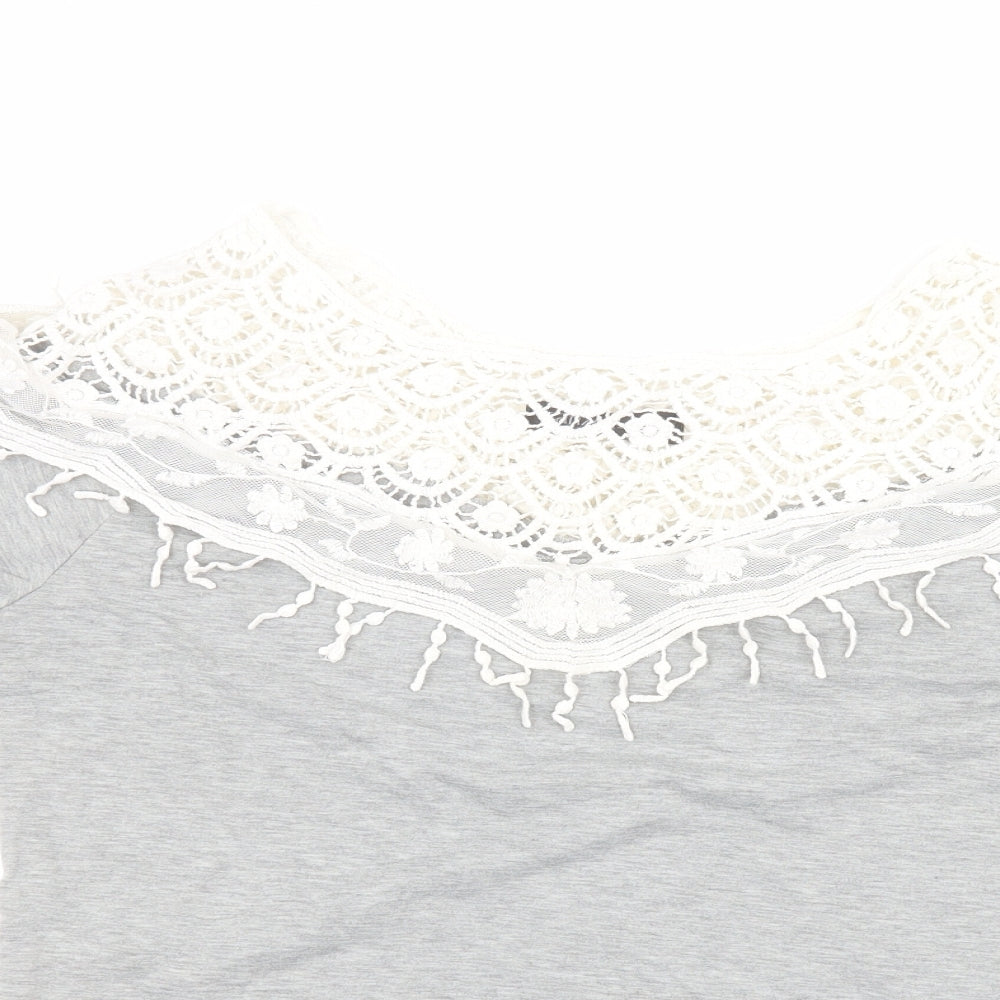 Womens UK Size M Zanzea Grey Basic T-Shirt