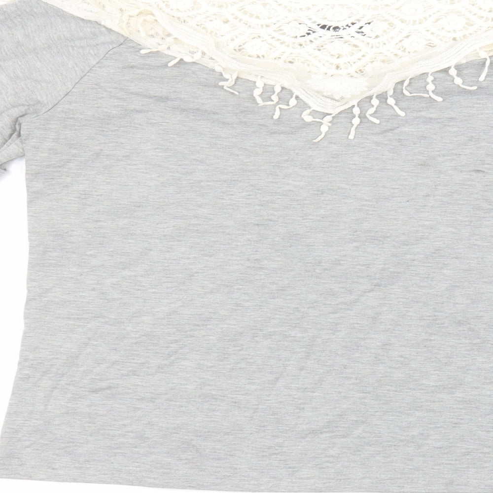 Womens UK Size M Zanzea Grey Basic T-Shirt