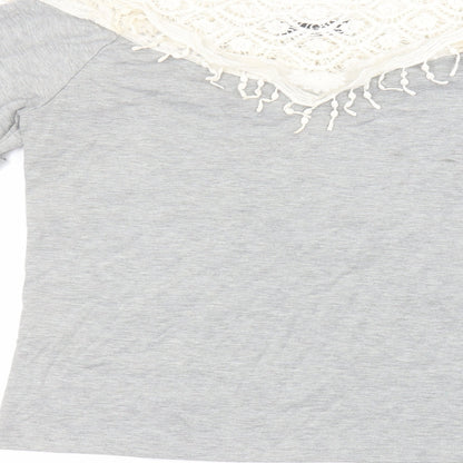 Womens UK Size M Zanzea Grey Basic T-Shirt