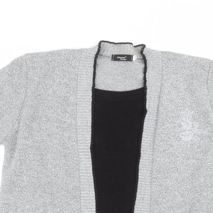 Womens UK Size L glimpse design Grey Cardigan Jumper