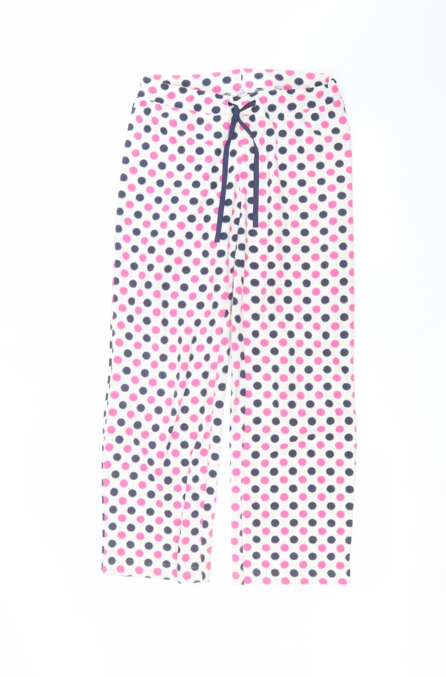 Matalan Womens White Polka Dot  Sweatpants Trousers Size 8 L25 in