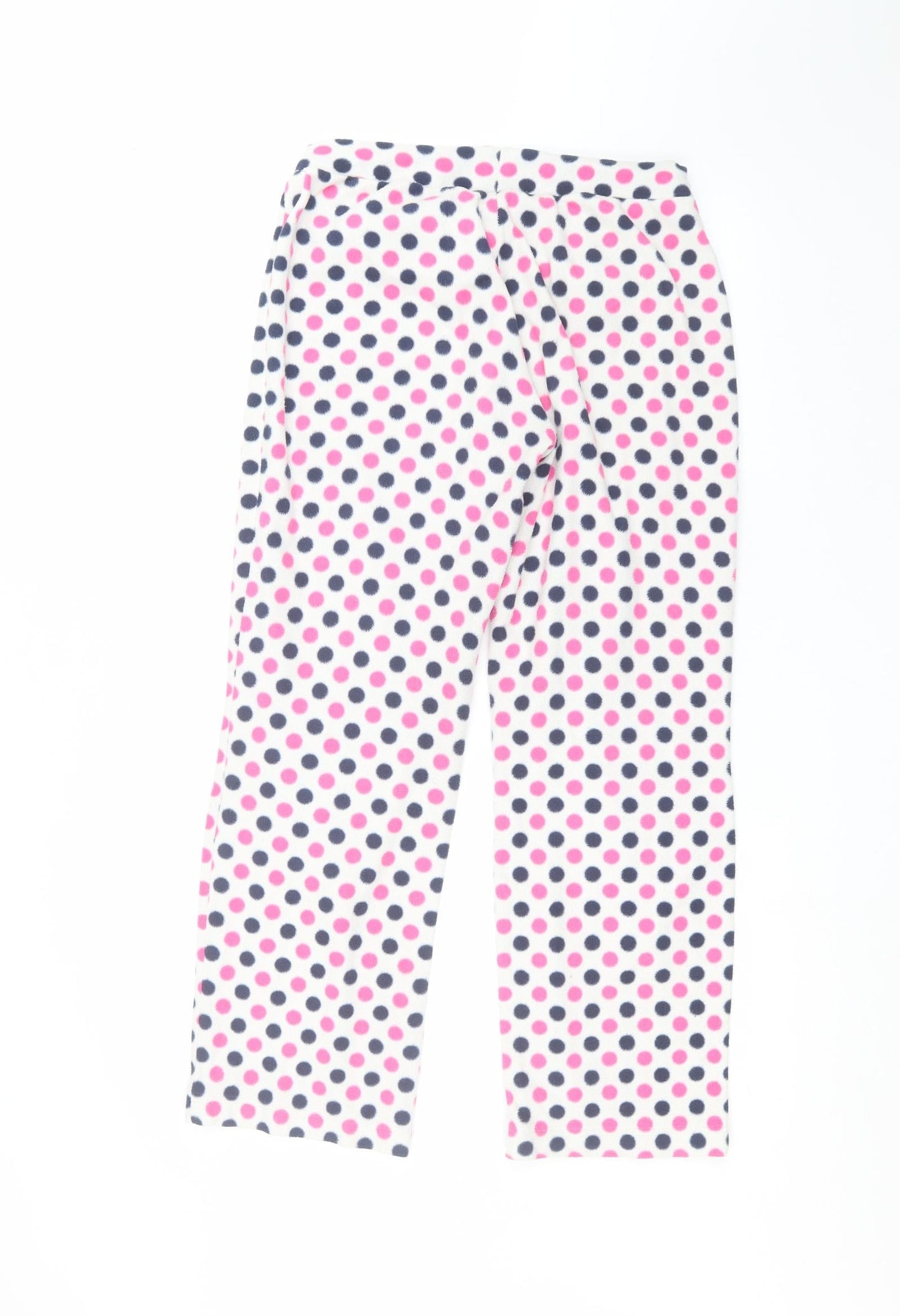 Matalan Womens White Polka Dot  Sweatpants Trousers Size 8 L25 in