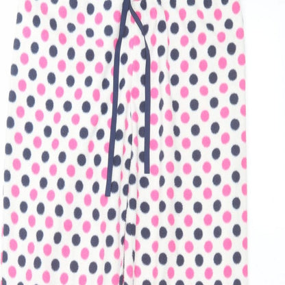 Matalan Womens White Polka Dot  Sweatpants Trousers Size 8 L25 in