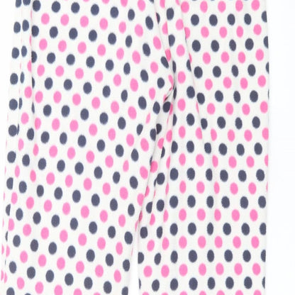 Matalan Womens White Polka Dot  Sweatpants Trousers Size 8 L25 in