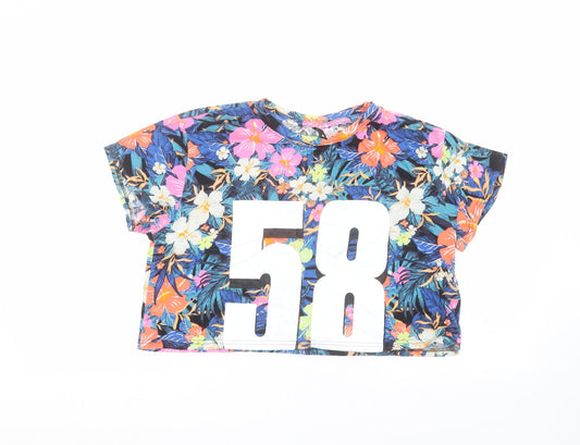 Womens UK Size S H&M Multicoloured Cropped T-Shirt