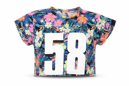 Womens UK Size S H&M Multicoloured Cropped T-Shirt