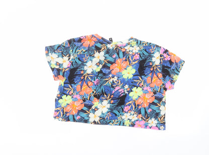 Womens UK Size S H&M Multicoloured Cropped T-Shirt