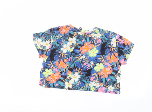 Womens UK Size S H&M Multicoloured Cropped T-Shirt