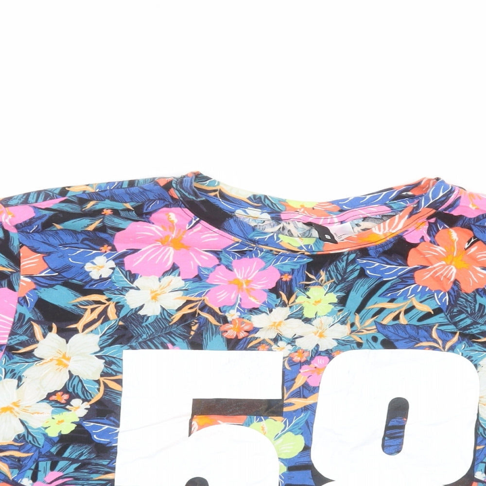 Womens UK Size S H&M Multicoloured Cropped T-Shirt