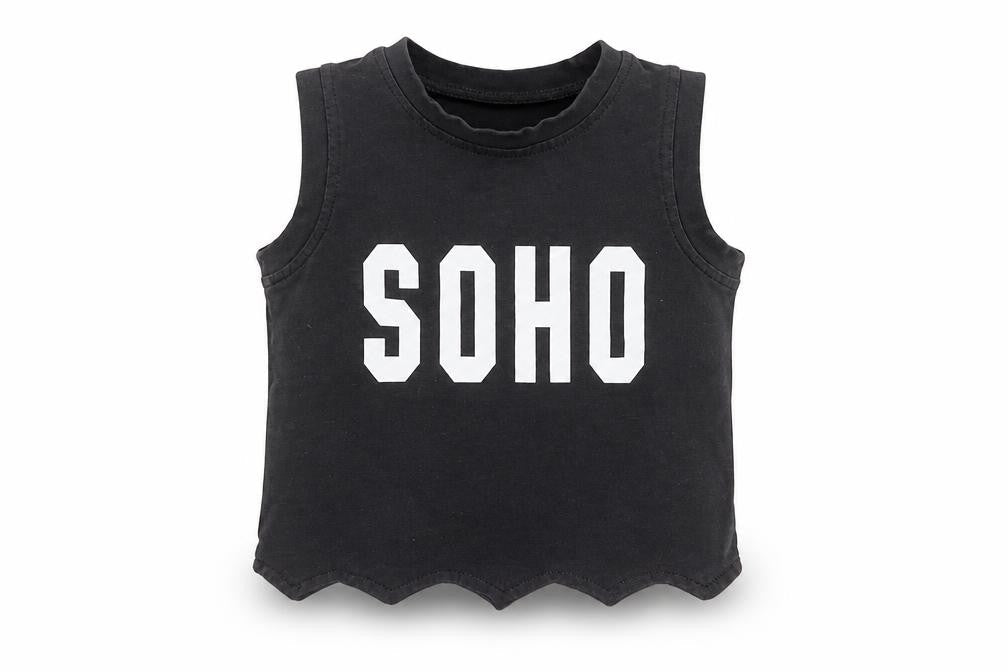 Front view of Preworn Baby Black Basic T-Shirt, size 9-12, Months