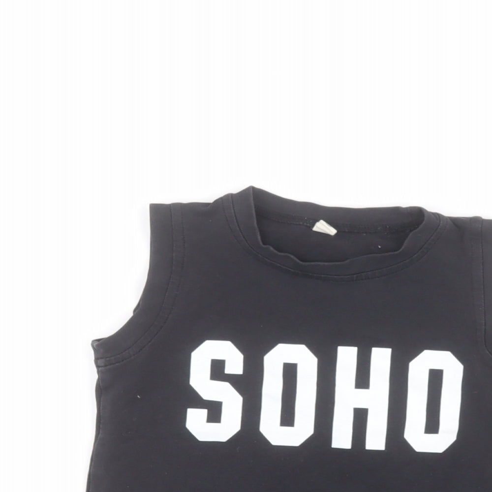 Preworn Baby Black   Basic T-Shirt Size 9-12 Months