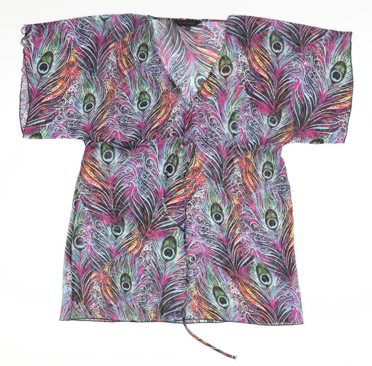 Additional front view of El Verano women’s multicoloured floral basic blouse, size S