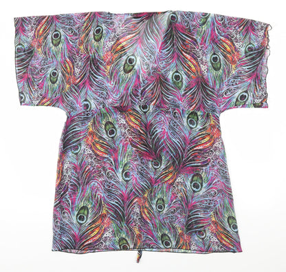 Back view of El Verano women’s multicoloured floral basic blouse, size S