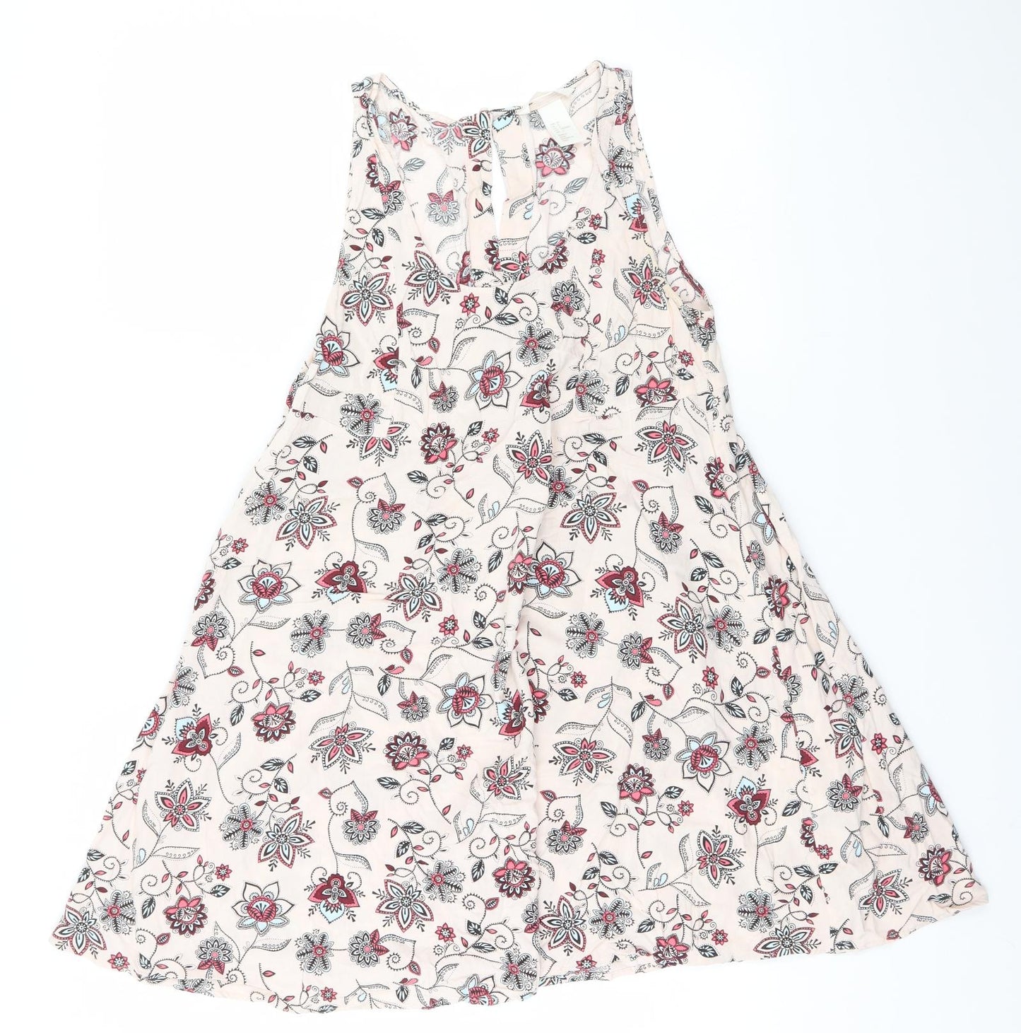 H&M Womens Ivory Floral  A-Line  Size 8