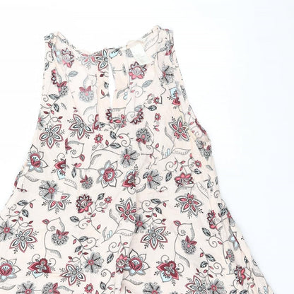 H&M Womens Ivory Floral  A-Line  Size 8