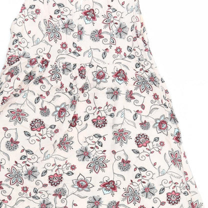 H&M Womens Ivory Floral  A-Line  Size 8