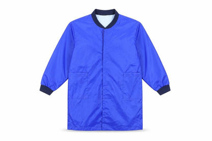 Front view of David Luke boys’ blue rain coat coat, size 7-8, years