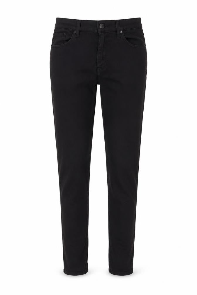Front view of Topshop women’s black denim skinny jeans, size UK 28, in, 27-inch leg