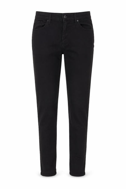 Front view of Topshop women’s black denim skinny jeans, size UK 28, in, 27-inch leg