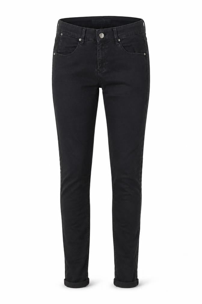 Front view of Topshop women’s black denim skinny jeans, size UK 28, in, 30-inch leg