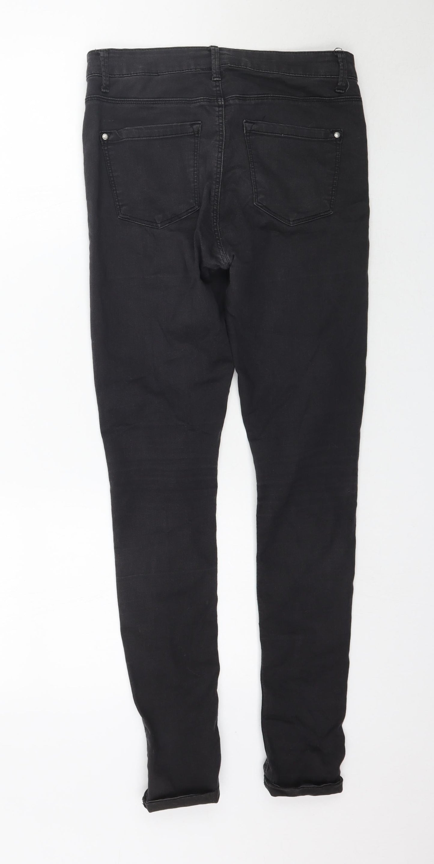 Topshop Womens Black  Denim Skinny Jeans Size 28 in L30 in