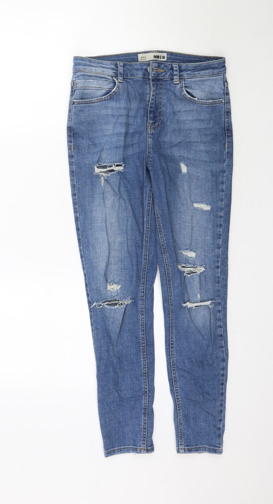 Topshop Womens Blue  Denim Skinny Jeans Size 28 in L27 in