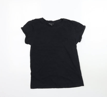 Womens UK Size XS Brave Soul Black Basic T-Shirt