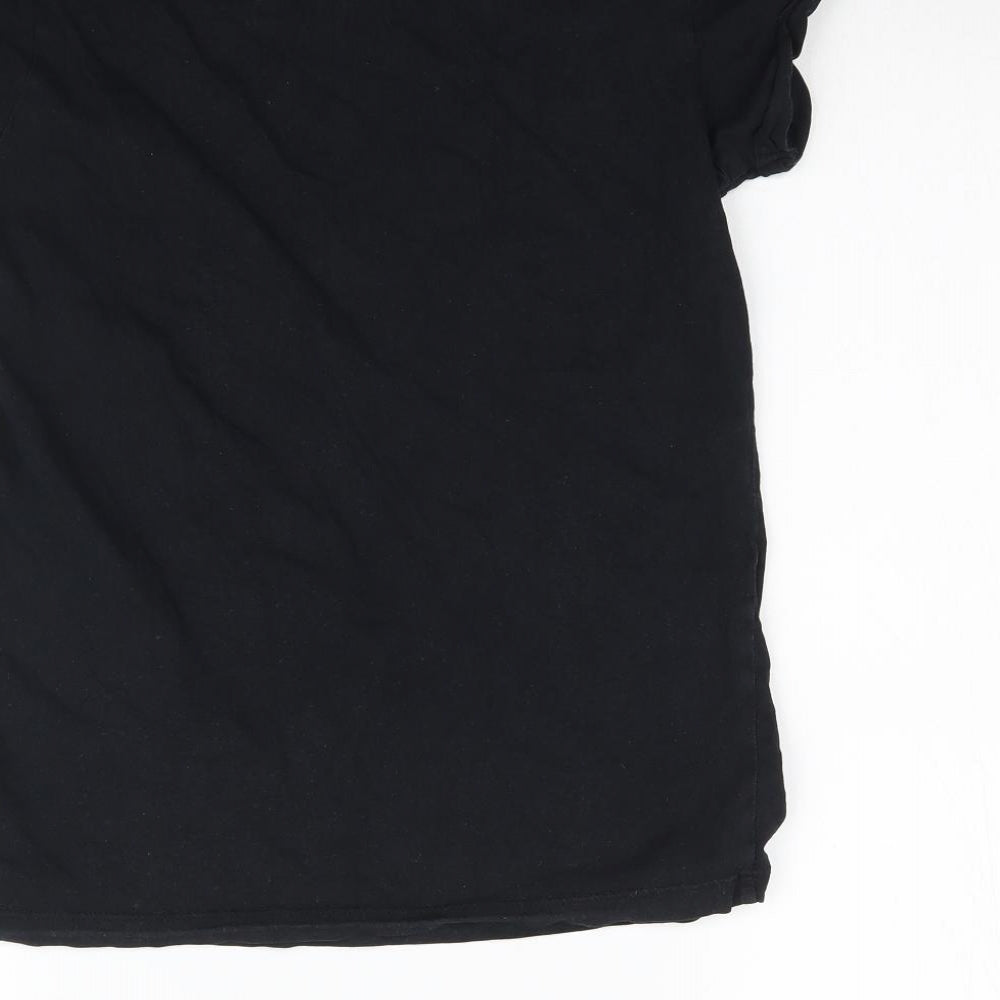 Womens UK Size XS Brave Soul Black Basic T-Shirt