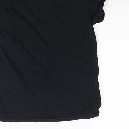Womens UK Size XS Brave Soul Black Basic T-Shirt