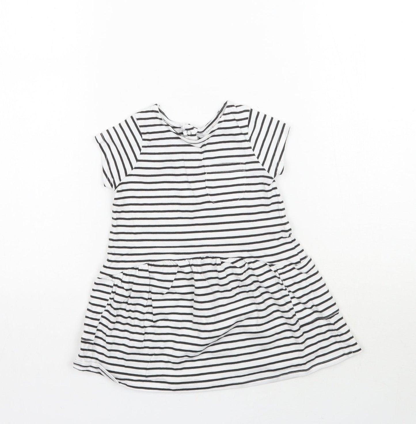 NEXT Girls White Striped  A-Line  Size 6-9 Months