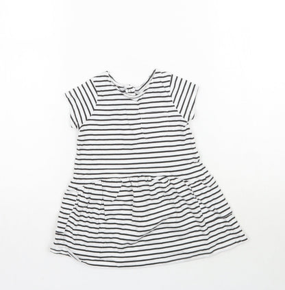 NEXT Girls White Striped  A-Line  Size 6-9 Months