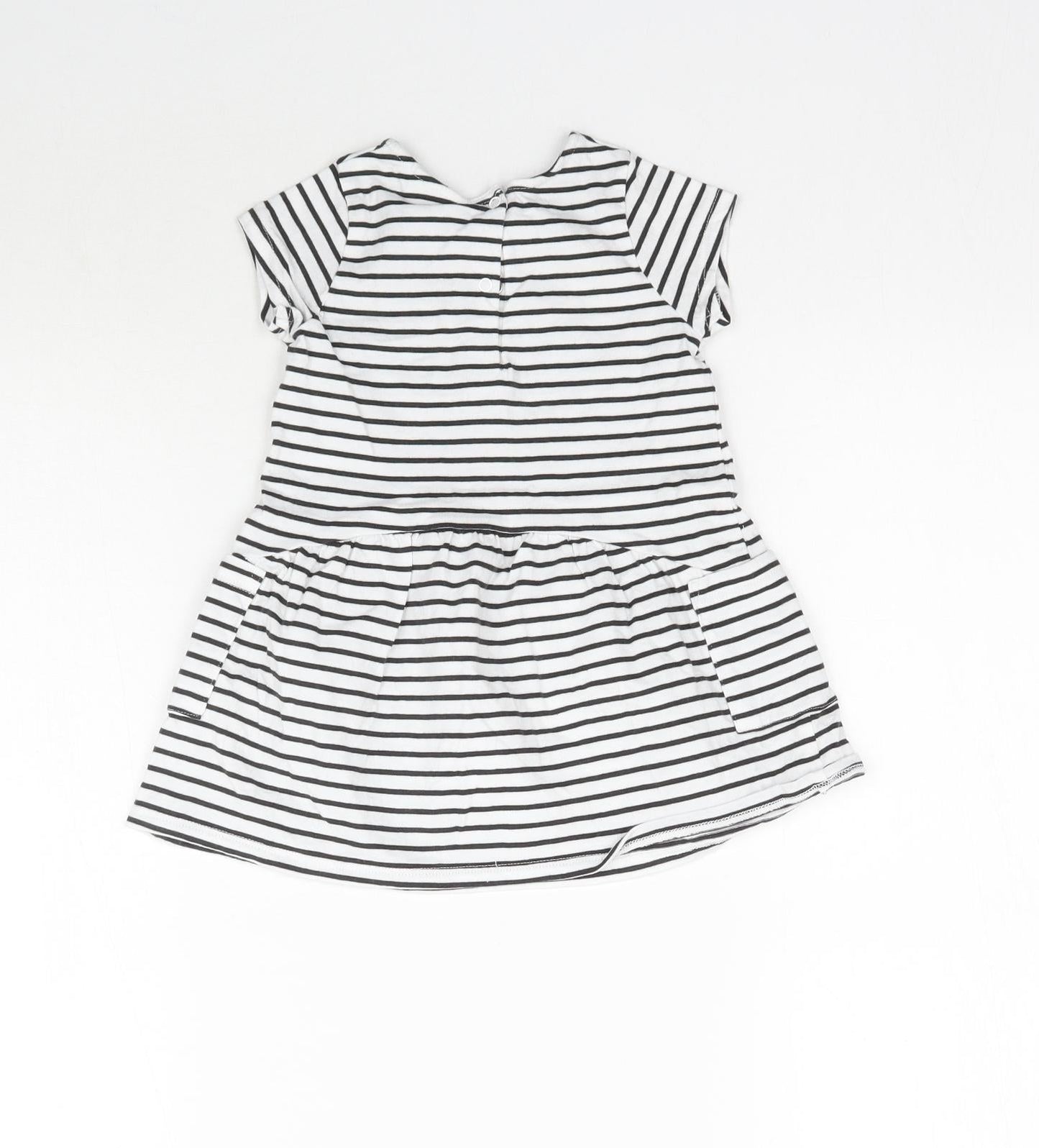 NEXT Girls White Striped  A-Line  Size 6-9 Months