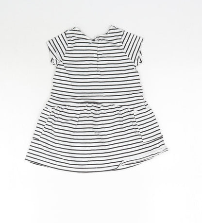 NEXT Girls White Striped  A-Line  Size 6-9 Months
