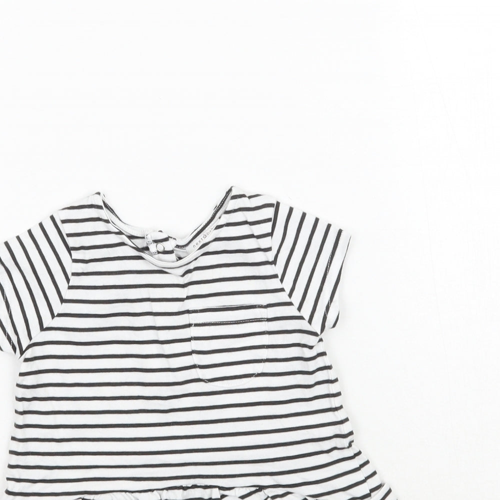 NEXT Girls White Striped  A-Line  Size 6-9 Months