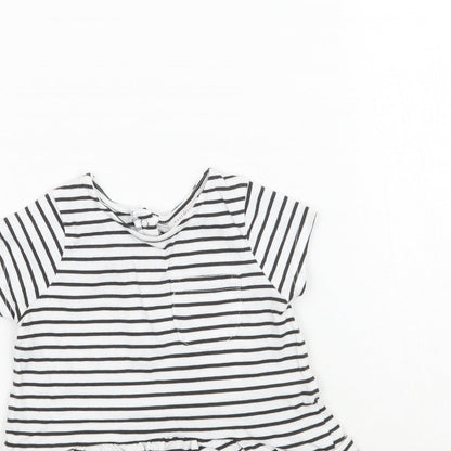NEXT Girls White Striped  A-Line  Size 6-9 Months