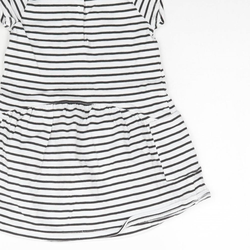 NEXT Girls White Striped  A-Line  Size 6-9 Months