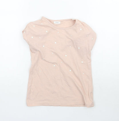 Additional front view of Next girls’ pink basic t-shirt, size 5, years