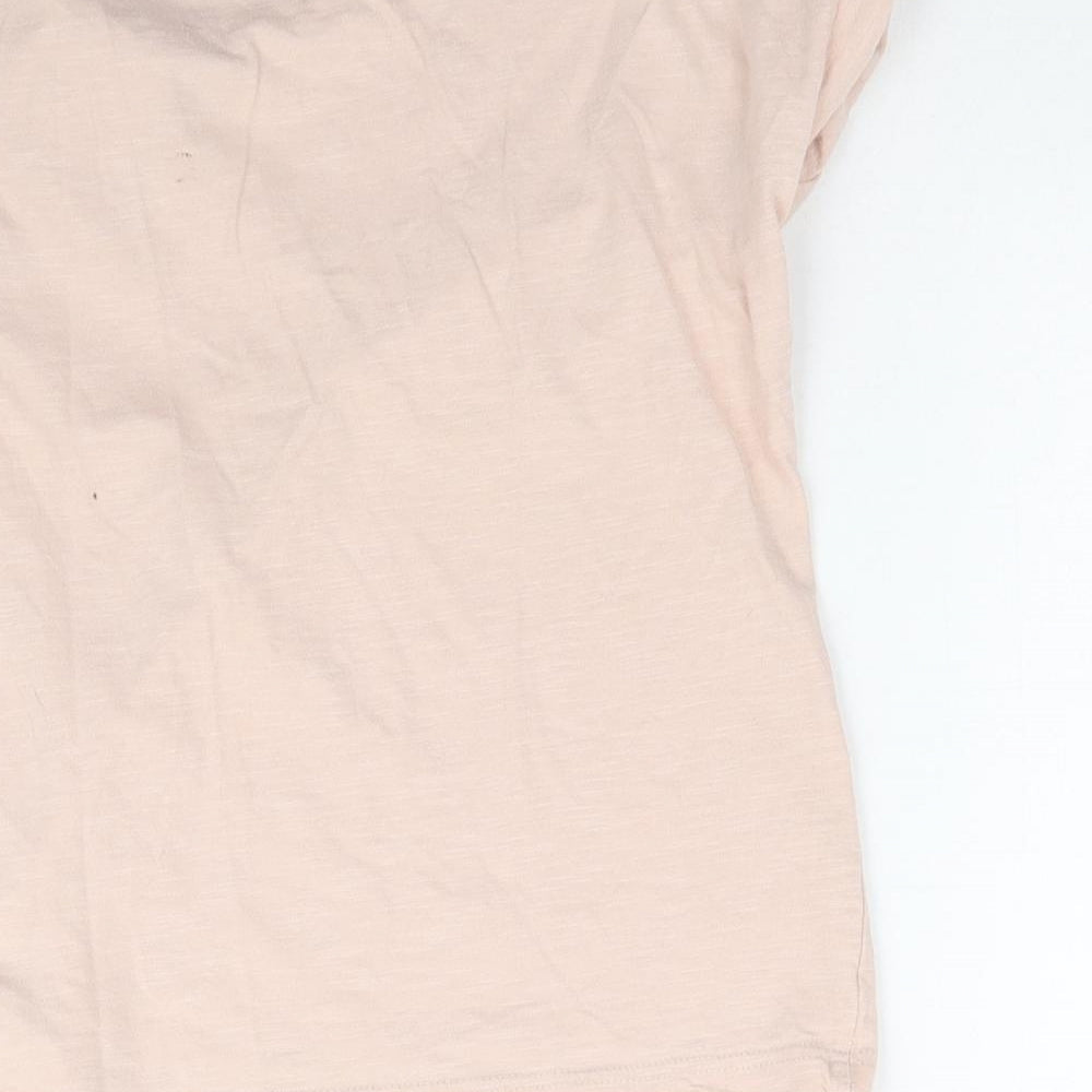 Brand and care label for Next girls’ pink basic t-shirt, size 5, years