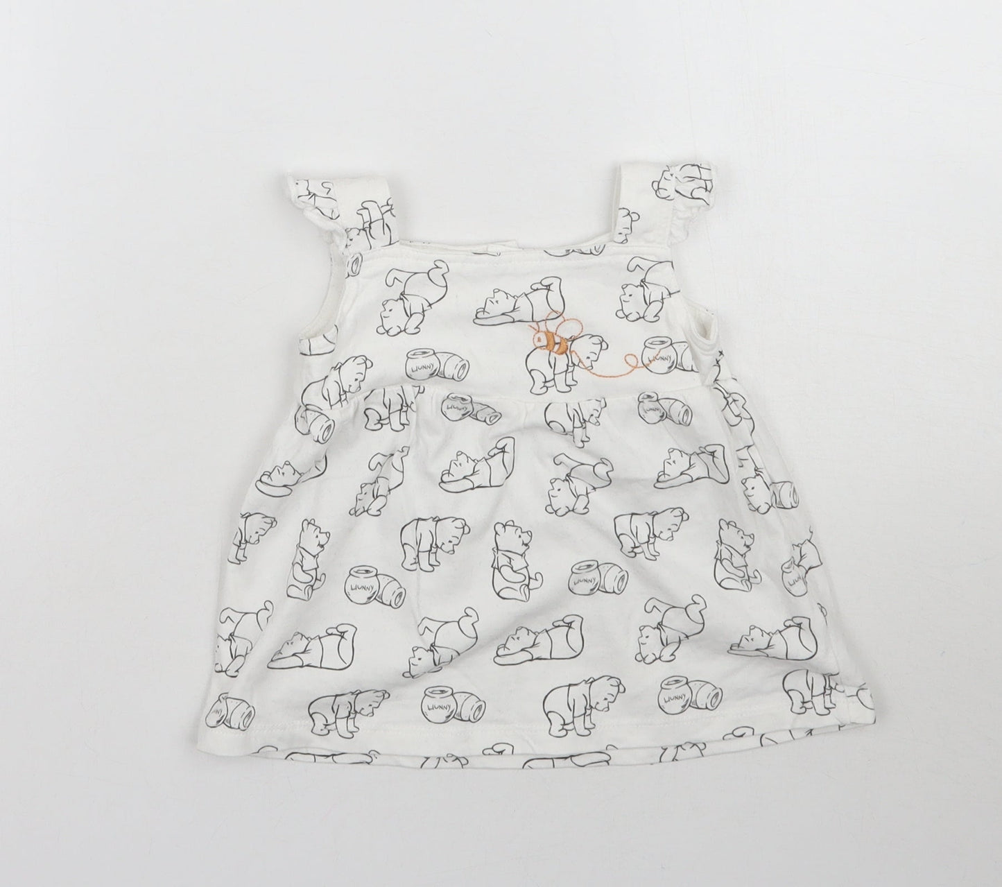TU Girls White   A-Line  Size 6-9 Months  - Winnie the Pooh
