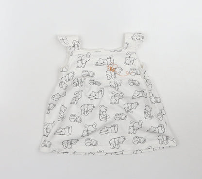 TU Girls White   A-Line  Size 6-9 Months  - Winnie the Pooh