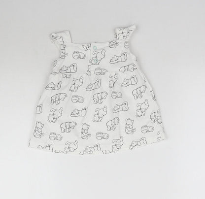 TU Girls White   A-Line  Size 6-9 Months  - Winnie the Pooh